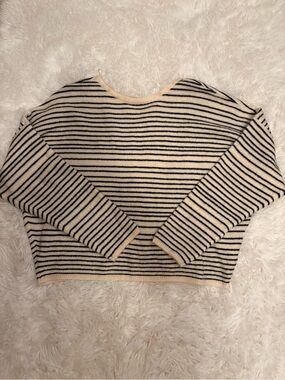 Billabong Cream and Black Striped Knit Top